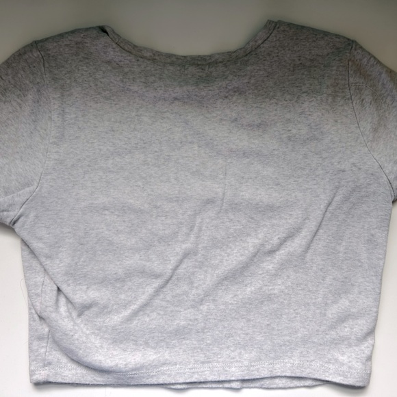 Light Gray Garage Baby Tee Crop Top - Picture 2 of 3